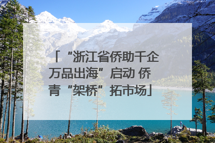 “浙江省侨助千企万品出海”启动 侨青“架桥”拓市场